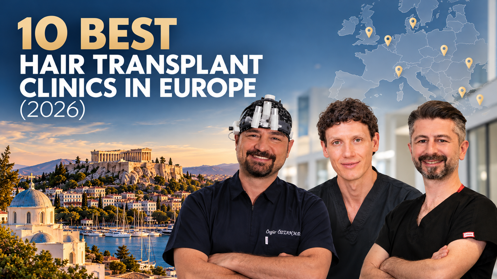 Best hair transplant clinics in Europe 2026 featuring leading hair transplant surgeons and FUE and DHI treatments