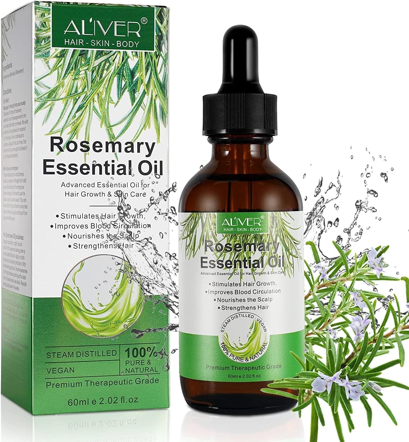 Pure Organic Rosemary Oil for Hair and Scalp